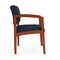 Lesro Lenox Wood Wide Guest Chair Wood Frame, Cherry, RF Blueberry Upholstery LW1201 - alternate 3